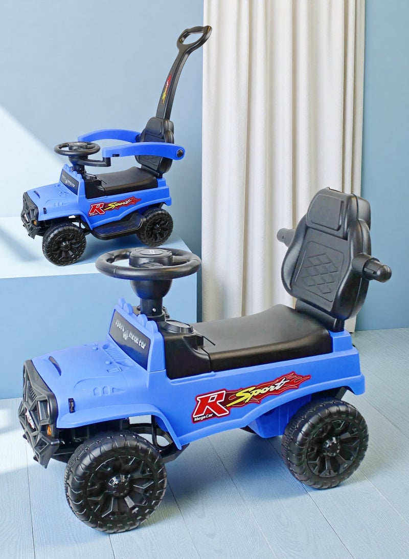 إيزي فيتشور سيارة ركوب ودفع للأطفال من إيزي فيوتشر، 2 في 1، مناسبة للأطفال من عمر سنة إلى 6 سنوات، مزودة بمقبض دفع، وموسيقى، وزر بوق. - Image 1